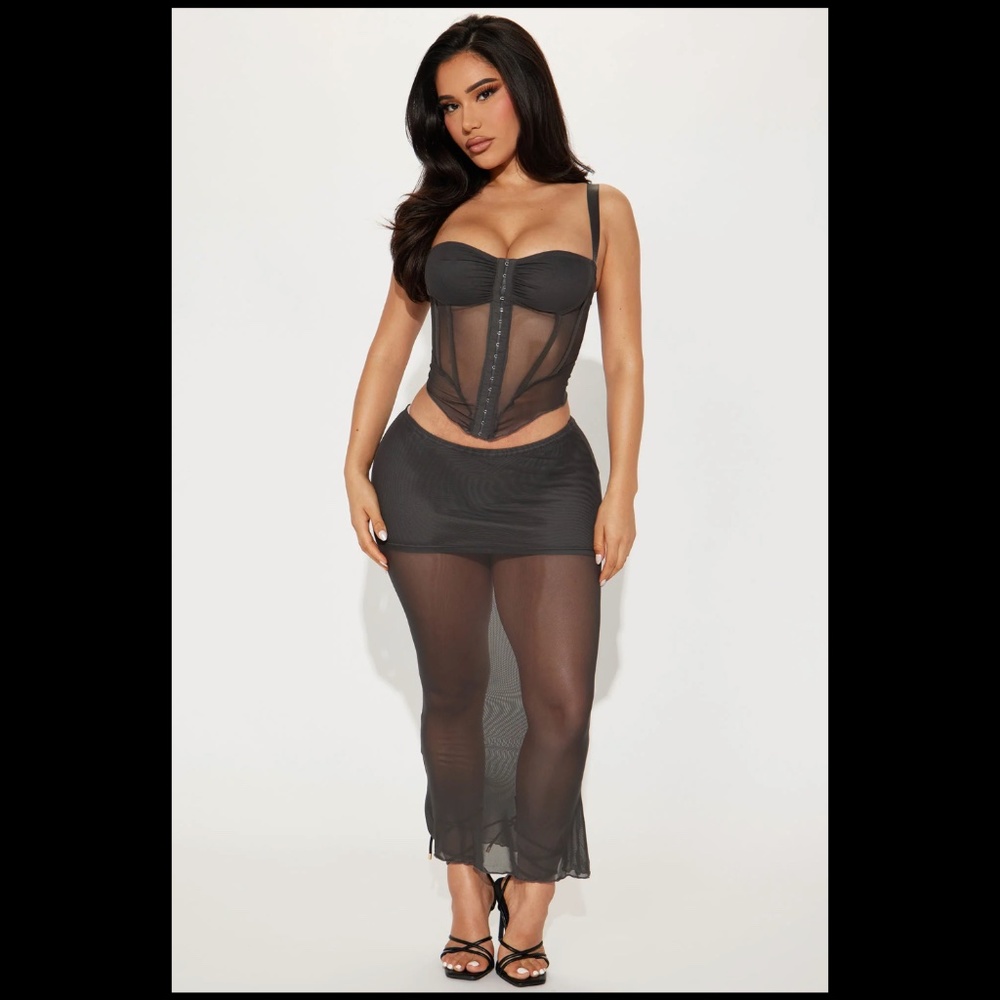 Sheer Black Mesh Maxi Skirt - Women's Sexy Evening Skirt